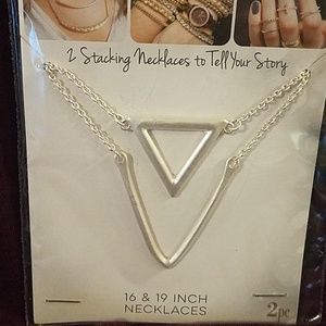 2 piece Silver Necklace Set